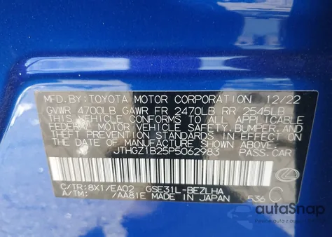 2023 Lexus Is 350 F Sport z USA, uszkodzony, nr VIN JTHGZ1B25P5062983